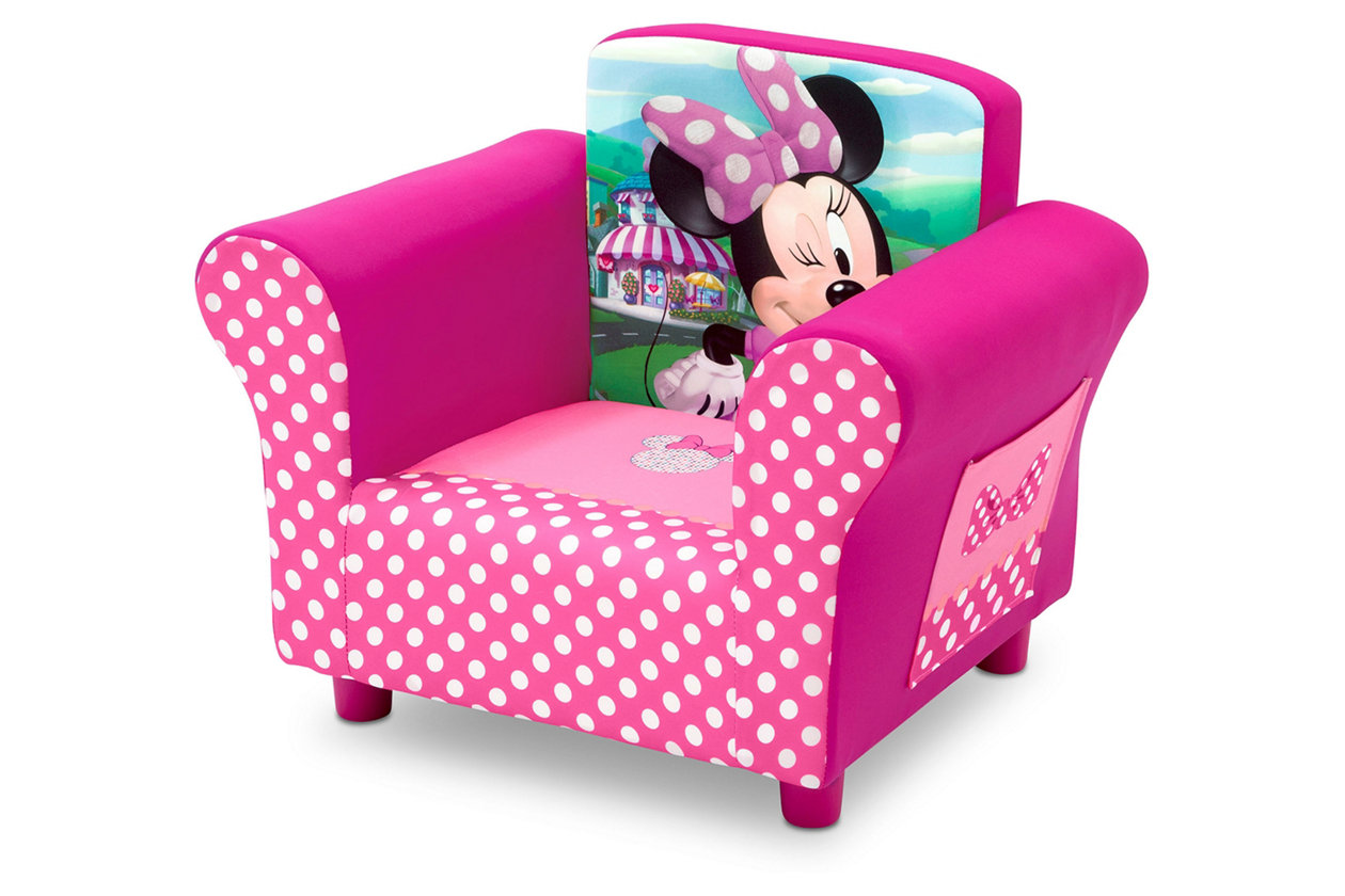 Delta Children Disney Minnie Mouse, Minnie Mouse Upholstered Chair With Ottoman