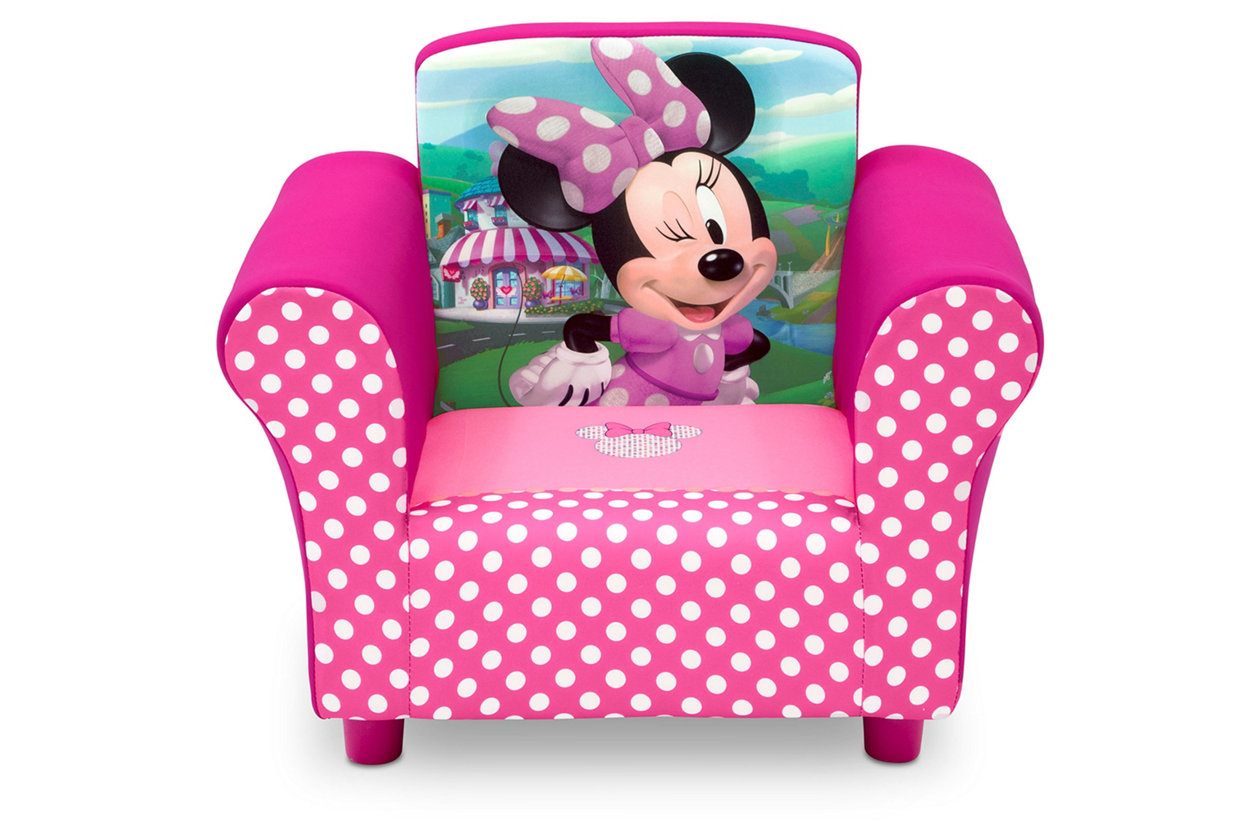 Delta Children Disney Minnie Mouse, Minnie Mouse Upholstered Chair With Ottoman