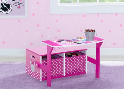 Delta Children Disney Minnie Mouse Kids Activity Bench Ashley