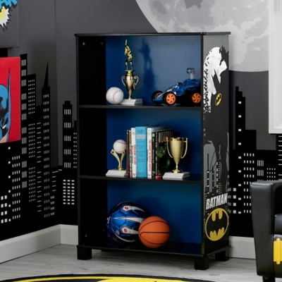 Delta Children Dc Comics Batman Deluxe 3 Shelf Bookcase, Black