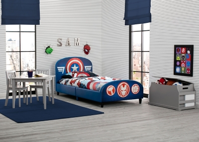 Delta Children Marvel Avengers Upholstered Twin Bed, , large