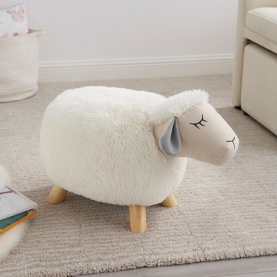 Linon Sadie Sheep Stool, , large