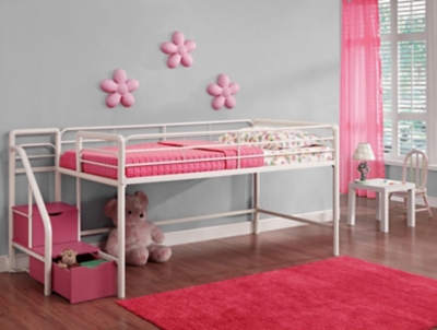 restaurant munt onderbreken Kids Junior Twin Loft Bed with Storage Steps | Ashley