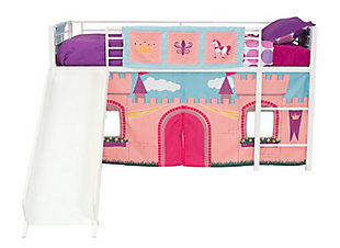 Pink DHP Princess Castle Design Curtain Set for Junior Loft Bed Kids Furniture 
