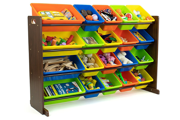 Details about   Extra-Large Kid's Toy Organizer 20 Storage Bins Grey/White Universal 