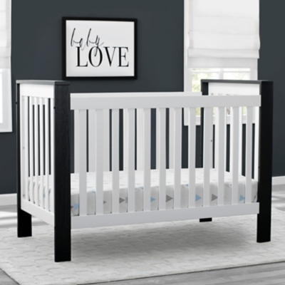 Delta Children Miles 4-in-1 Convertible Crib, Midnight Gray/White, large