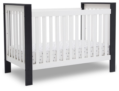 Delta Children Miles 4-in-1 Convertible Crib, Black/White, large