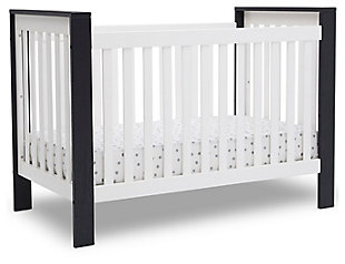 Delta Children Miles 4-in-1 Convertible Crib, Midnight Gray/White, large