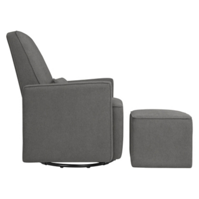 Davinci olive upholstered swivel glider with bonus discount ottoman