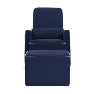 Blue glider outlet and ottoman