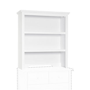 Complementing the Autumn dresser, the Autumn bookcase/hutch is the smart minimal storage space solution for your nursery. Display baby’s story time treasures on the bookcase, or convert to a dresser-top hutch to store all of baby’s changing necessities within easy reach. Hutch to bookcase conversion kit included for easy assembly and lasting value. Two roomy and adjustable shelves are available for your preference.Made of pine wood and TSCA-compliant engineered wood | 2 spacious and adjustable shelves | Converts to dresser-top hutch for the Autumn dresser | Hutch-to-bookcase conversion kit and anti-tip kit included | Removable base for easy bookcase to hutch conversion | Meets ASTM international and U.S. CPSC safety standards | Finished in non-toxic, multi-step painting process, lead and phthalate safe | Assembly required