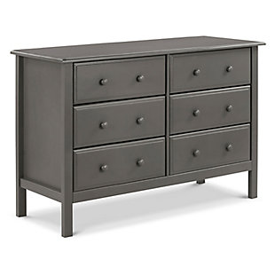 Davinci Jayden 6 Drawer Double Wide Dresser, Gray, large