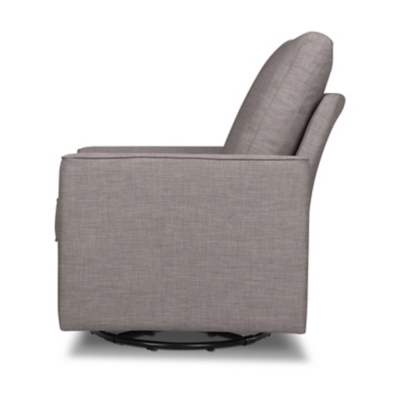 million dollar baby alden swivel glider in steel grey tweed