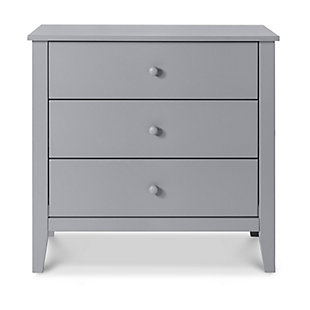 Sporting a decidedly clean profile that looks right at home, whether your style is farmhouse or contemporary, the Carter’s Morgan 3-drawer dresser is such a welcome addition in the nursery or bedroom. Coordinates with the Carter’s Morgan crib, Connor crib, Kenzie crib, and Morgan 6-drawer dresser.Made of pine wood and engineered wood | Wooden drawer knobs | Metal drawer glides with stop mechanisms for added safety; anti-tip kit included | Meets ASTM international and U.S. CPSC safety standards | Finished in non-toxic, multi-step painting process, lead and phthalate safe