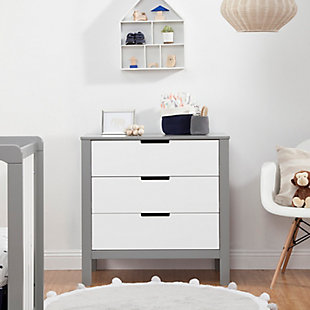 Carter's by Davinci Colby 3 Drawer Dresser, Gray/White, rollover