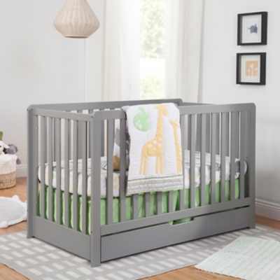 Carter's by Davinci Colby 4-in-1 Convertible Crib with Trundle Drawer, Gray, rollover