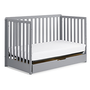 The Carter’s Colby crib with spacious trundle drawer combines clean lines and a spacious, built-in trundle for a beautiful and practical nursery. Converts to a toddler bed, daybed and size bed for use long past the nursery years. Coordinates with the Colby 3-drawer and 6-drawer dressers for a beautiy equipped ensemble.Made of pine wood and engineered wood | Spacious trundle drawer allows for additional storage | Mattress platform offers four adjustable height options to accommodate your growing baby | GREENGUARD Gold Certified - screened for 360 VOCs and over 10,000 chemicals | Converts to toddler bed, daybed and size bed (conversion kits sold separately) | Mattress sold separately | Assembly required