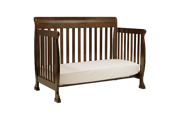 Beautiy made and incredibly versatile, our Kalani 4-in-1 crib features gentle curves and sturdy construction that can be converted for use as a toddler bed, daybed and -sized bed.Made of pine wood | Mattress platform offers four adjustable height options to accommodate your growing baby | Meets ASTM international and U.S. CPSC safety standards | GREENGUARD Gold Certified - screened for 360 VOCs and over 10,000 chemicals | Converts to toddler bed, daybed and size bed (conversion kits sold separately) | Mattress sold separately | Assembly required