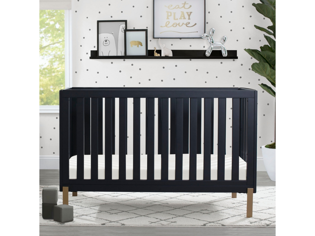 Delta Children Hendrix 4-in-1 Convertible Crib, Midnight Gray, large