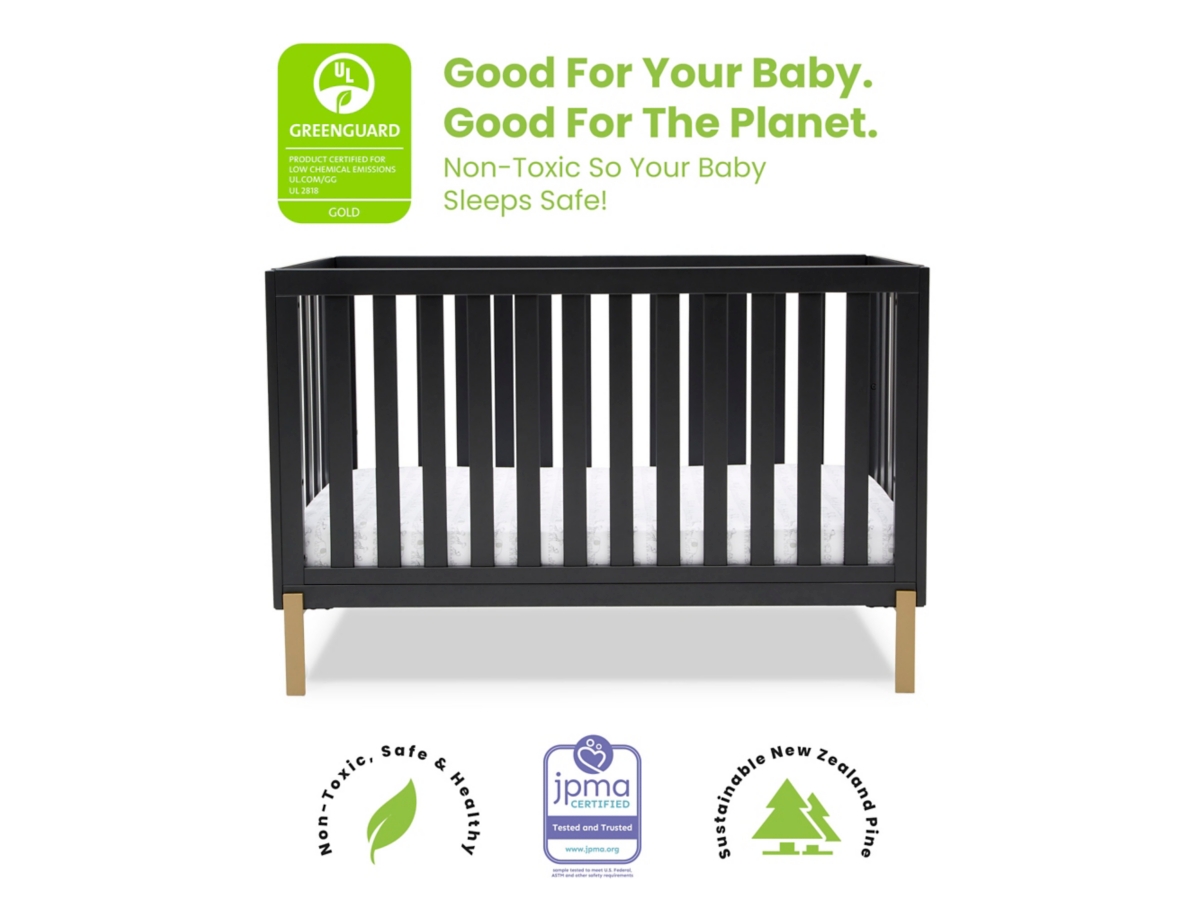 Delta Children Hendrix 4-in-1 Convertible Crib, Midnight Gray, large