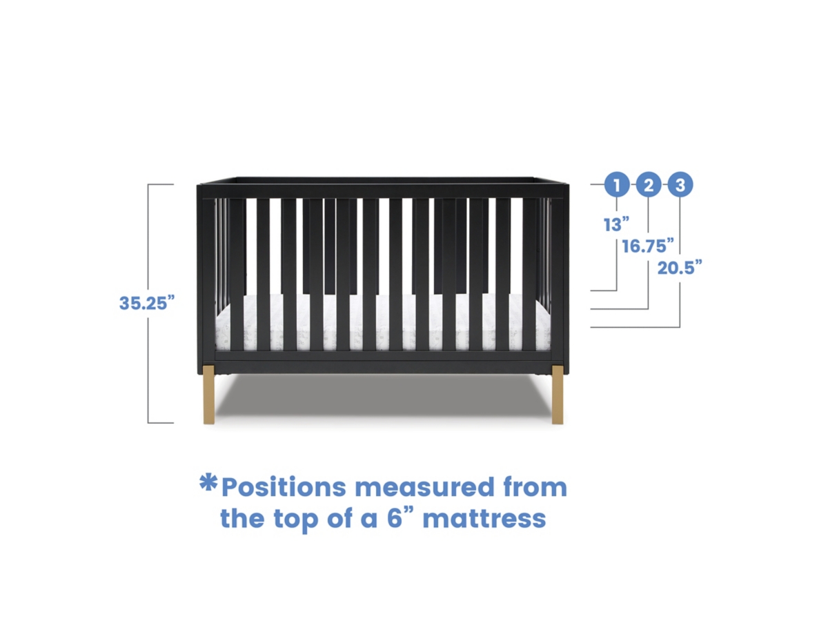 Delta Children Hendrix 4-in-1 Convertible Crib, Midnight Gray, large