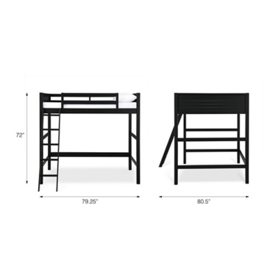 Kids Denver Full Size Wooden Loft Bed With Ladder | Ashley