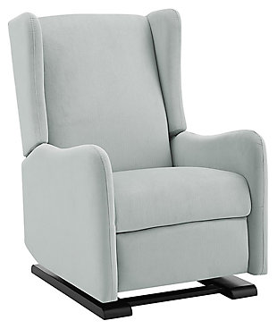 Baby Relax Rylee Tall Wingback Nursery Glider Recliner Chair, Light Gray, large