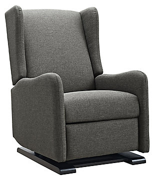 Baby Relax Rylee Tall Wingback Nursery Glider Recliner Chair, Gray, large