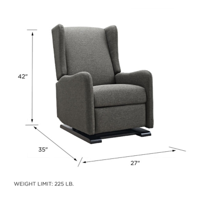 Baby Relax Rylee Tall Wingback Glider Rocker Recliner Chair, Gray Linen,  35.25 x 27.00 x 42.00 - King Soopers