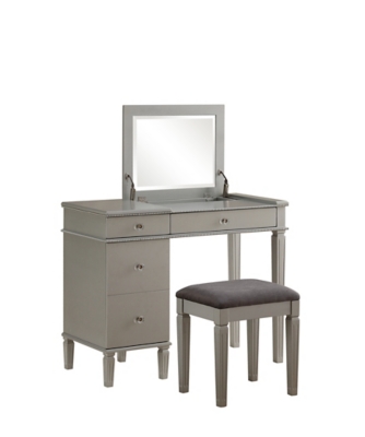 Linon Kelsey Silver Vanity, , large