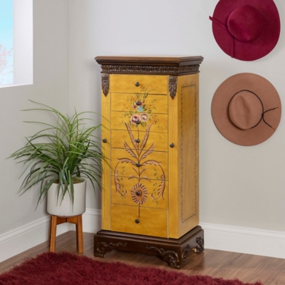 Linon Eve Hand Painted Jewelry Armoire, , rollover