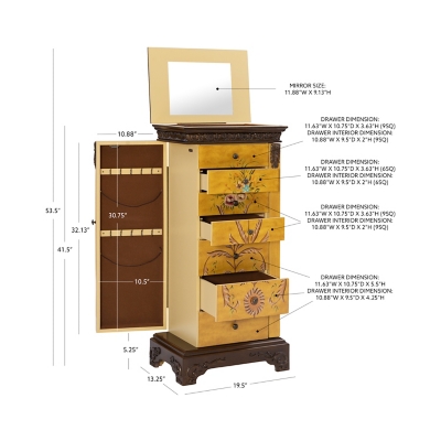 Linon Eve Jewelry Armoire - Thumbnail 5