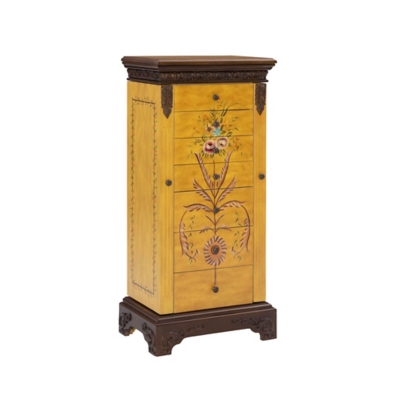 Linon Eve Hand Painted Jewelry Armoire, , large