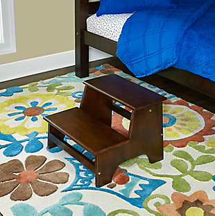2-Step Bed Step Stool, Brown, rollover