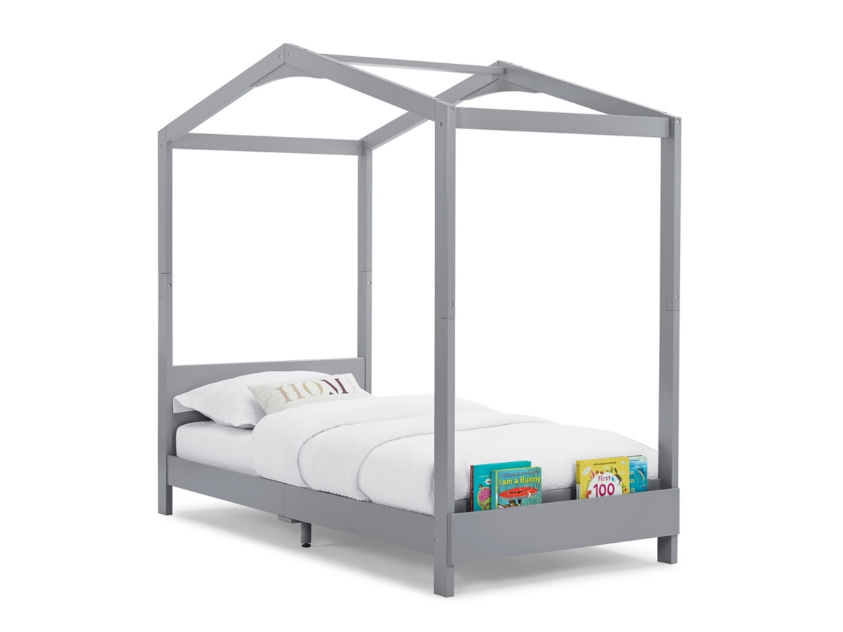 Delta Children Poppy House Twin Bed, Gray, large