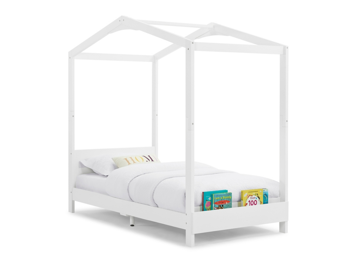 Delta Children Poppy House Twin Bed, White, large