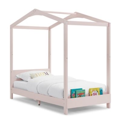 Delta Children Poppy House Twin Bed, Pink, large