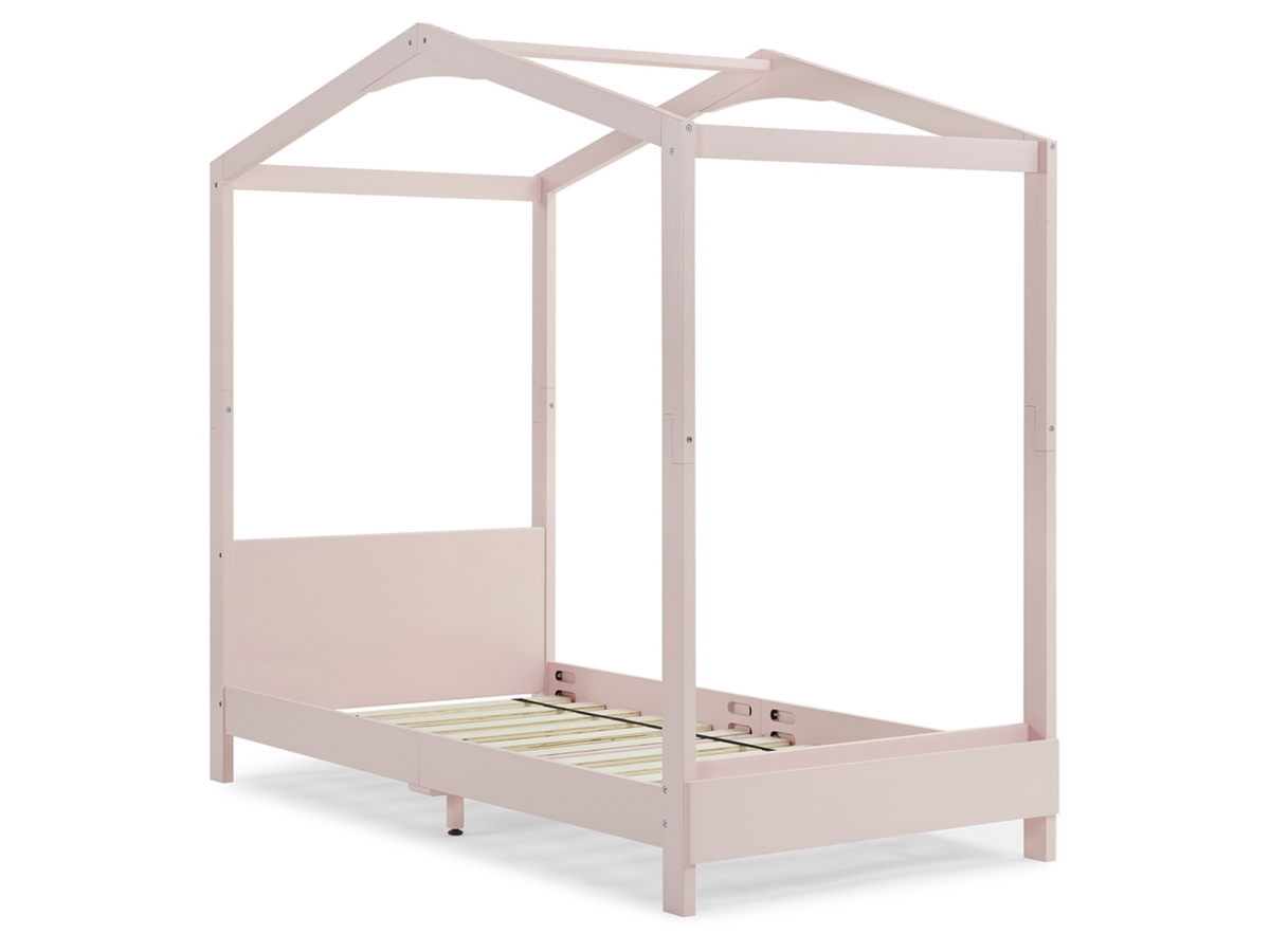 Delta Children Poppy House Twin Bed, Pink, large