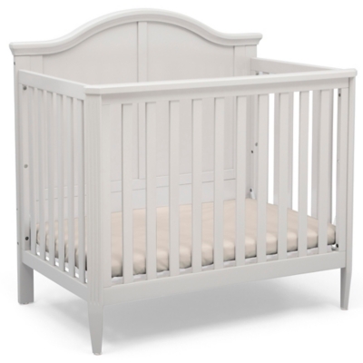 Delta Children Parker Mini Convertible Baby Crib With Mattress And 2 Sheets, White, large