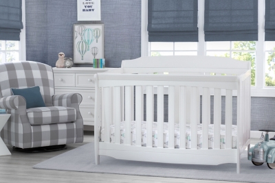 Delta Children Westminster 6-in-1 Convertible Baby Crib, White, large
