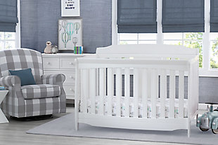 Delta Children Westminster 6-in-1 Convertible Baby Crib, White, rollover