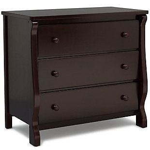 Delta Children Universal 3 Drawer Dresser, Dark Brown, large