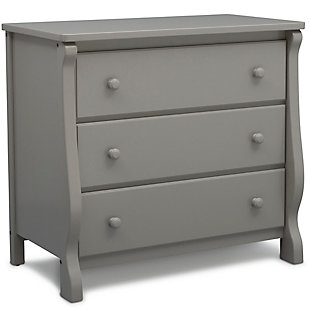 Delta Children Universal 3 Drawer Dresser, Gray, large