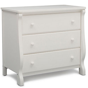 Delta Children Universal 3 Drawer Dresser, White, large