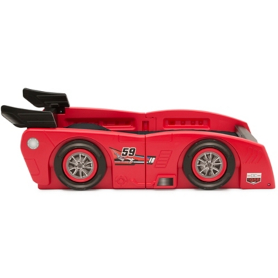 Delta Children Grand Prix Race Car Toddler And Twin Bed, Red, rollover