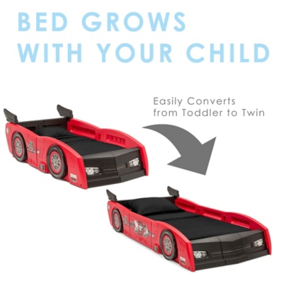 Delta Children Cars Lightning McQueen Toddler-to-twin Bed With Lights and  Toy for sale online