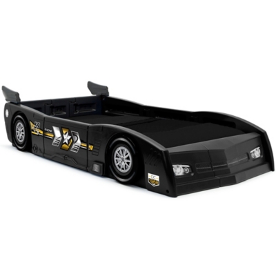 Delta Children Grand Prix Race Car Toddler And Twin Bed, Black, large