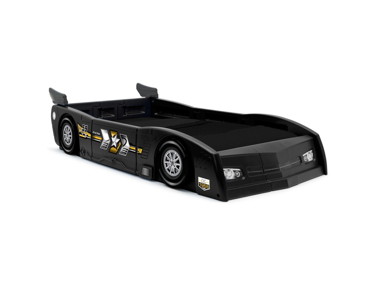Delta Children Grand Prix Race Car Toddler And Twin Bed, Black, large