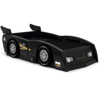 Delta Children Grand Prix Race Car Toddler And Twin Bed, Black, large