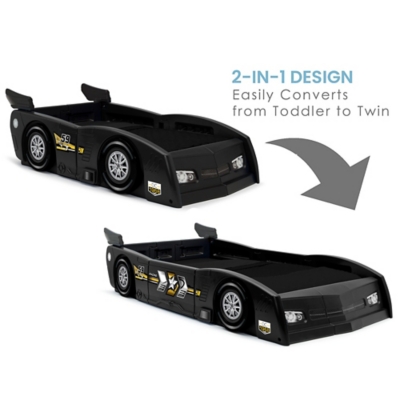 Delta Children Grand Prix Race Car Toddler And Bed, Black, large